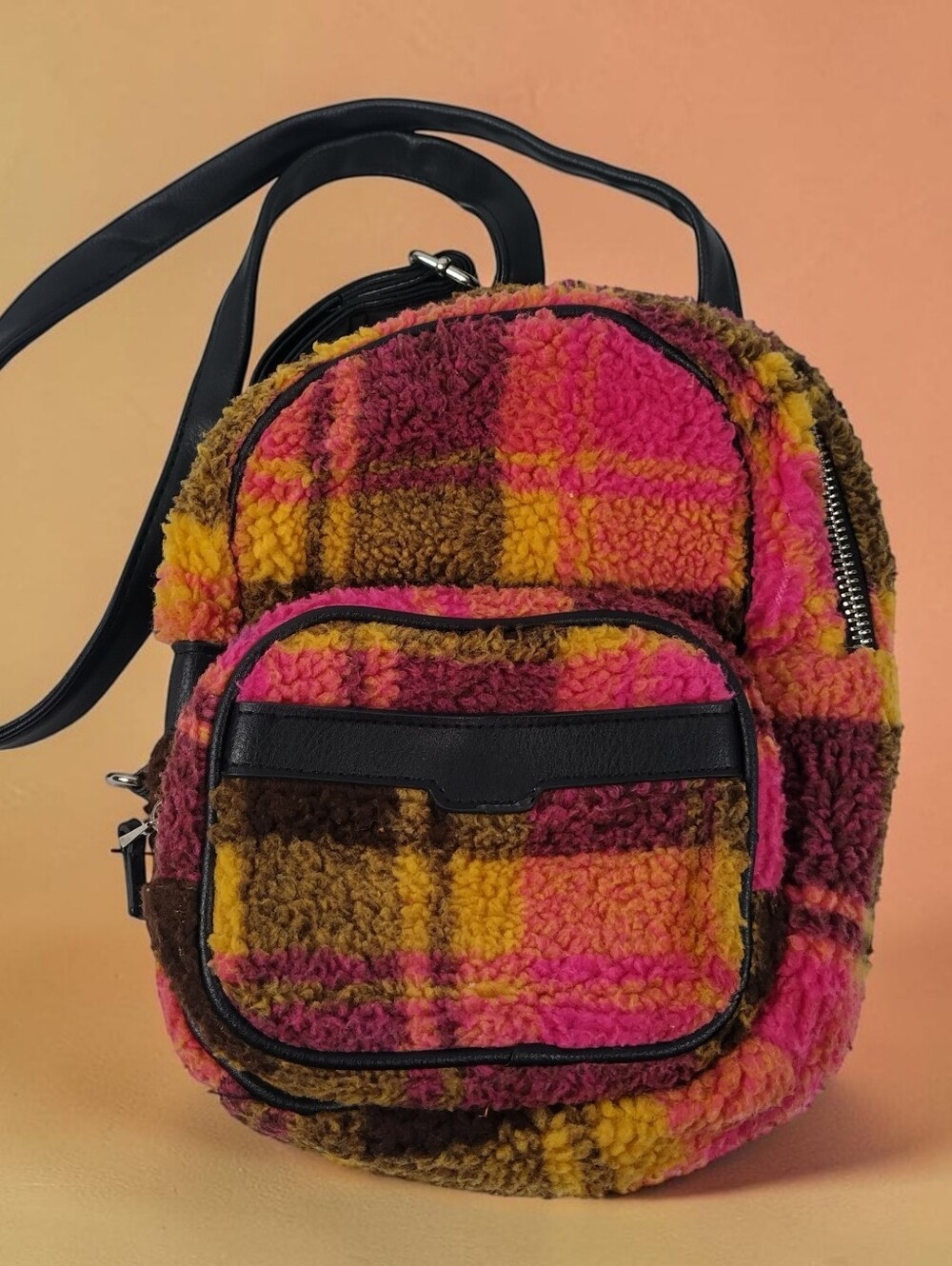 Clueless Y2K Fuzzy Style Handsfree Convertible Mini Backpack Crossbody